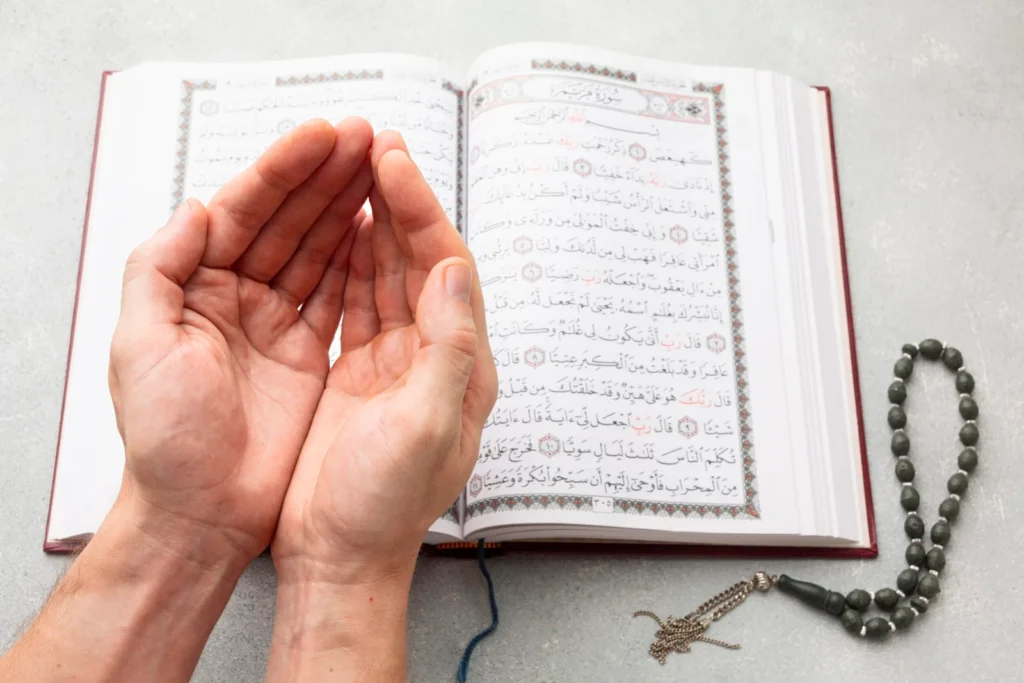 top view islamic new year with quran book scaled 1